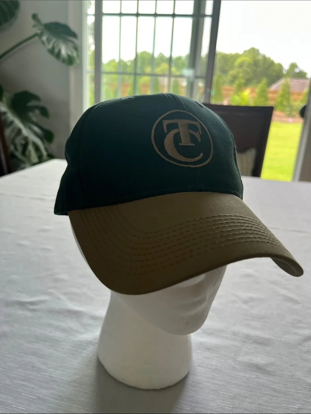 NWNT Vintage Green and Olive Baseball Cap with Circle TC Logo